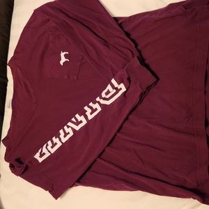Victoria's secret PINK long sleeve top size large vneck maroon color